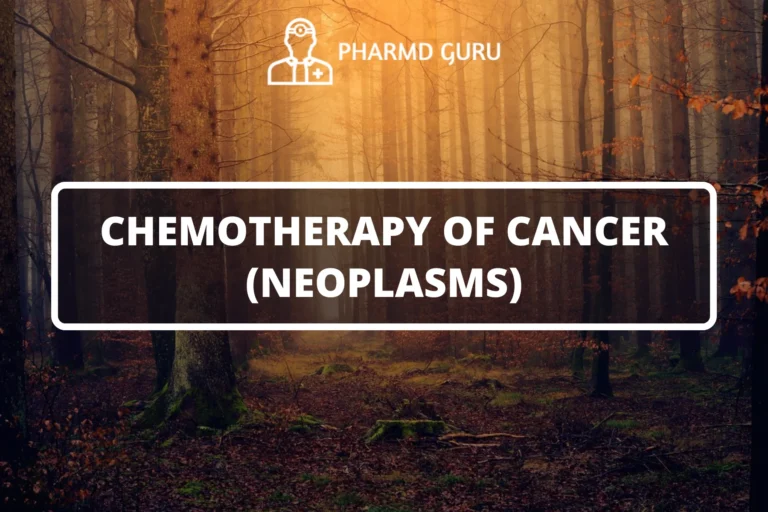 CHEMOTHERAPY OF CANCER (NEOPLASMS)