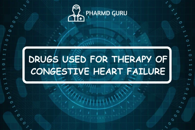 DRUGS USED FOR THERAPY OF CONGESTIVE HEART FAILURE